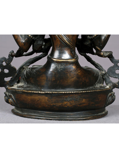 8" Brass Kharchari Statue From Nepal | Handmade Idol | Nepalese Statue | Brass Figurine