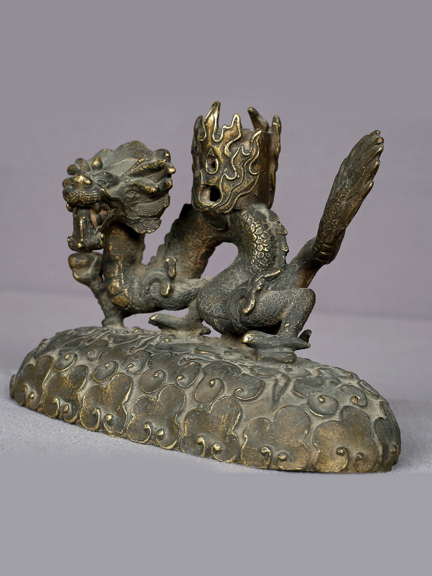 6" Small Brass Dragon Candle Holder From Nepal | Handmade | Decor Item