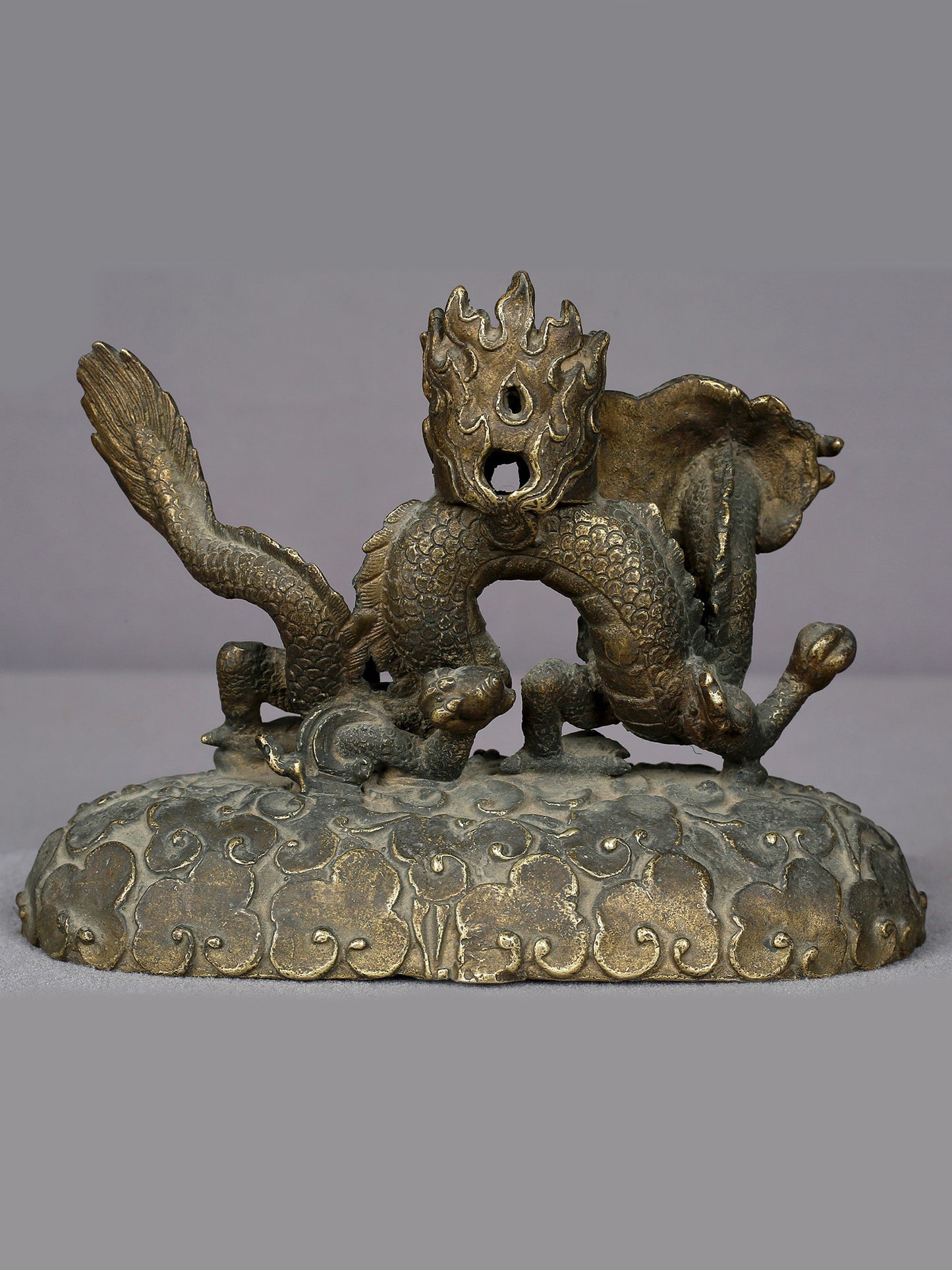 6" Small Brass Dragon Candle Holder From Nepal | Handmade | Decor Item