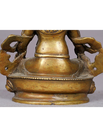 6" Small Brass Kubera Statue From Nepal | Handmade Idol | Lord Kubera Brass Statue