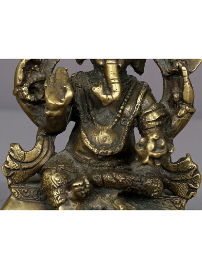 5" Brass Lord Ganesha Statue From Nepal | Handmade Idol | Ganesha Figurine