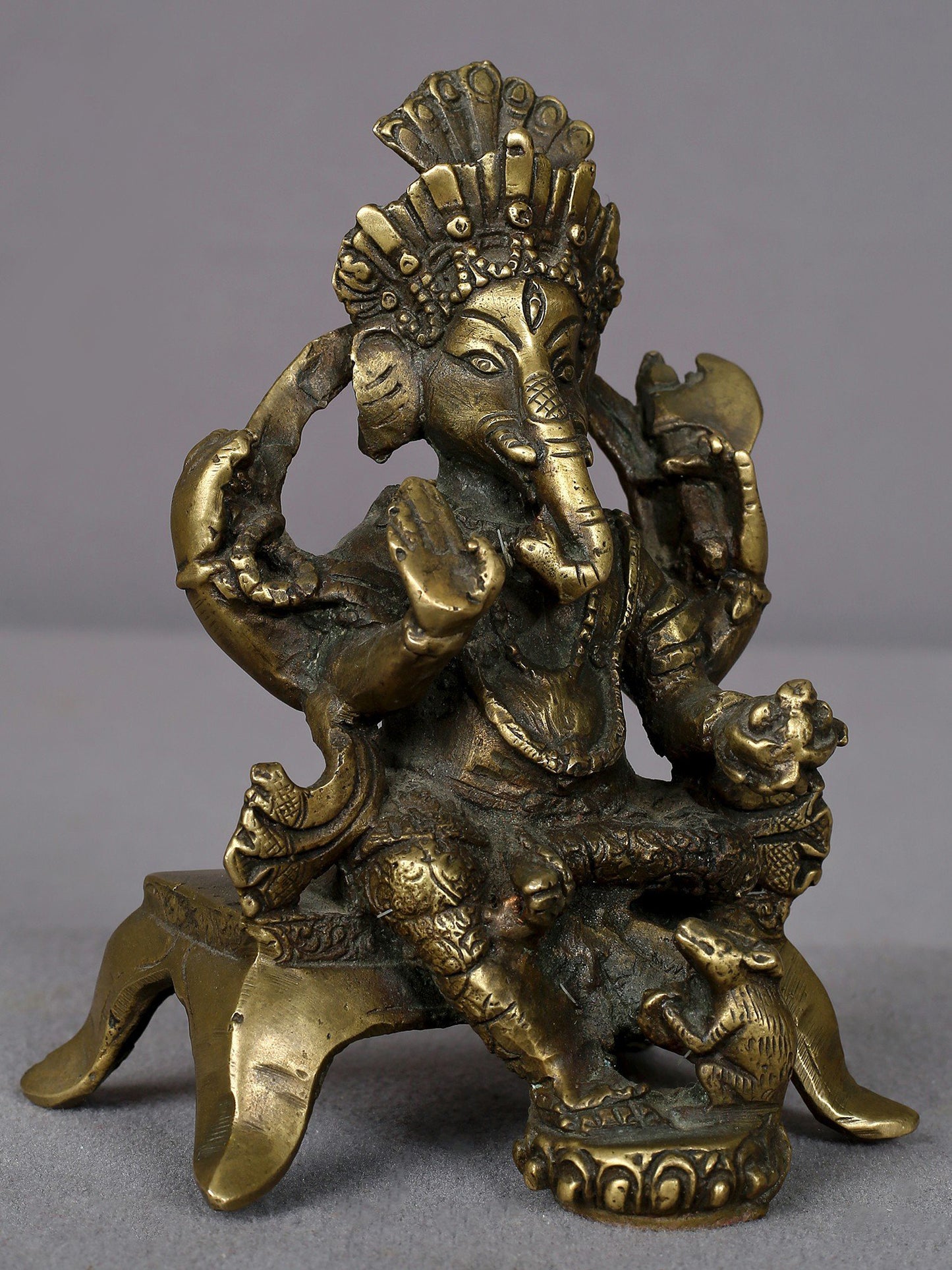 5" Brass Lord Ganesha Statue From Nepal | Handmade Idol | Ganesha Figurine