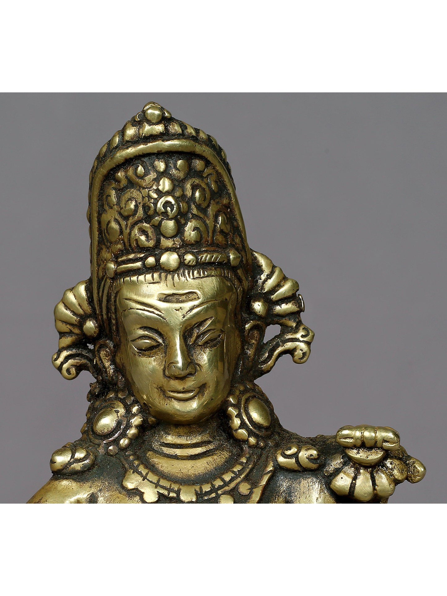 4" Small Brass Lord Indra Statue | Handmade Brass Idol | Lord Indra Figurine