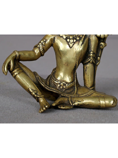 4" Small Brass Lord Indra Statue | Handmade Brass Idol | Lord Indra Figurine