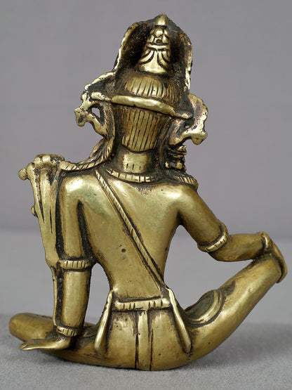 4" Small Brass Lord Indra Statue | Handmade Brass Idol | Lord Indra Figurine