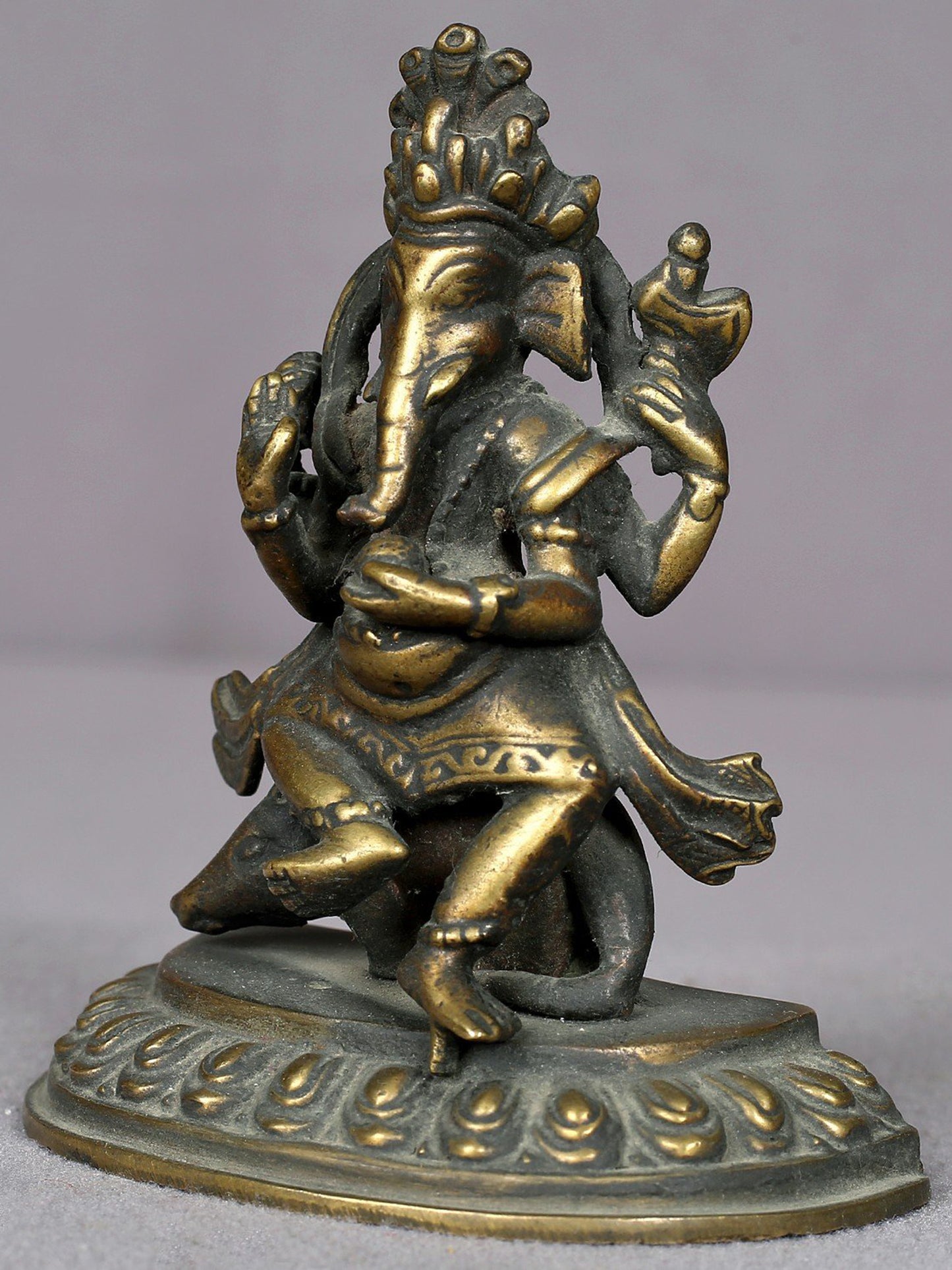 4" Brass Lord Ganesha Statue From Nepal | Handmade Idol | Lord Ganesha Figurine