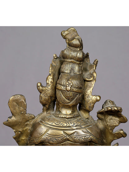 8" Brass Goddess White Tara Statue From Nepal | Handmade Statue | Goddess Statue