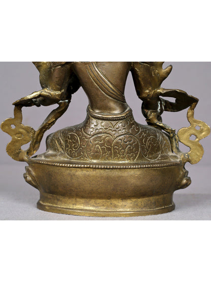 8" Brass Goddess White Tara Statue From Nepal | Handmade Statue | Goddess Statue