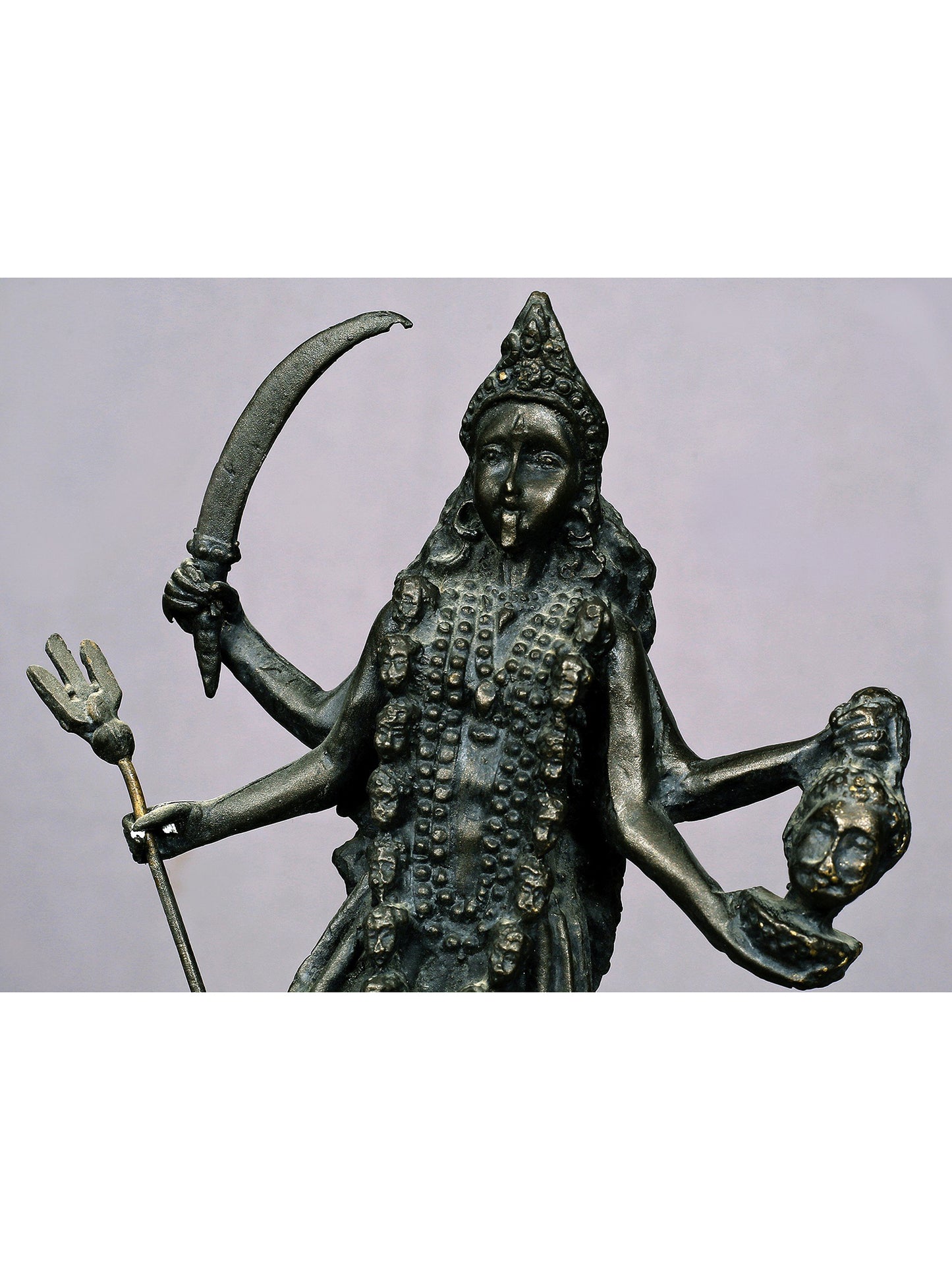 8" Brass Goddess Kali Statue From Nepal | Handmade Idol | Goddess Statue