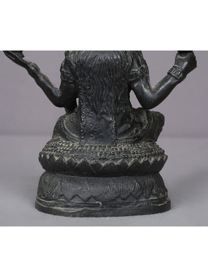 7" Brass Goddess Lakshmi Statue From Nepal | Handmade Idol | Goddess Statue