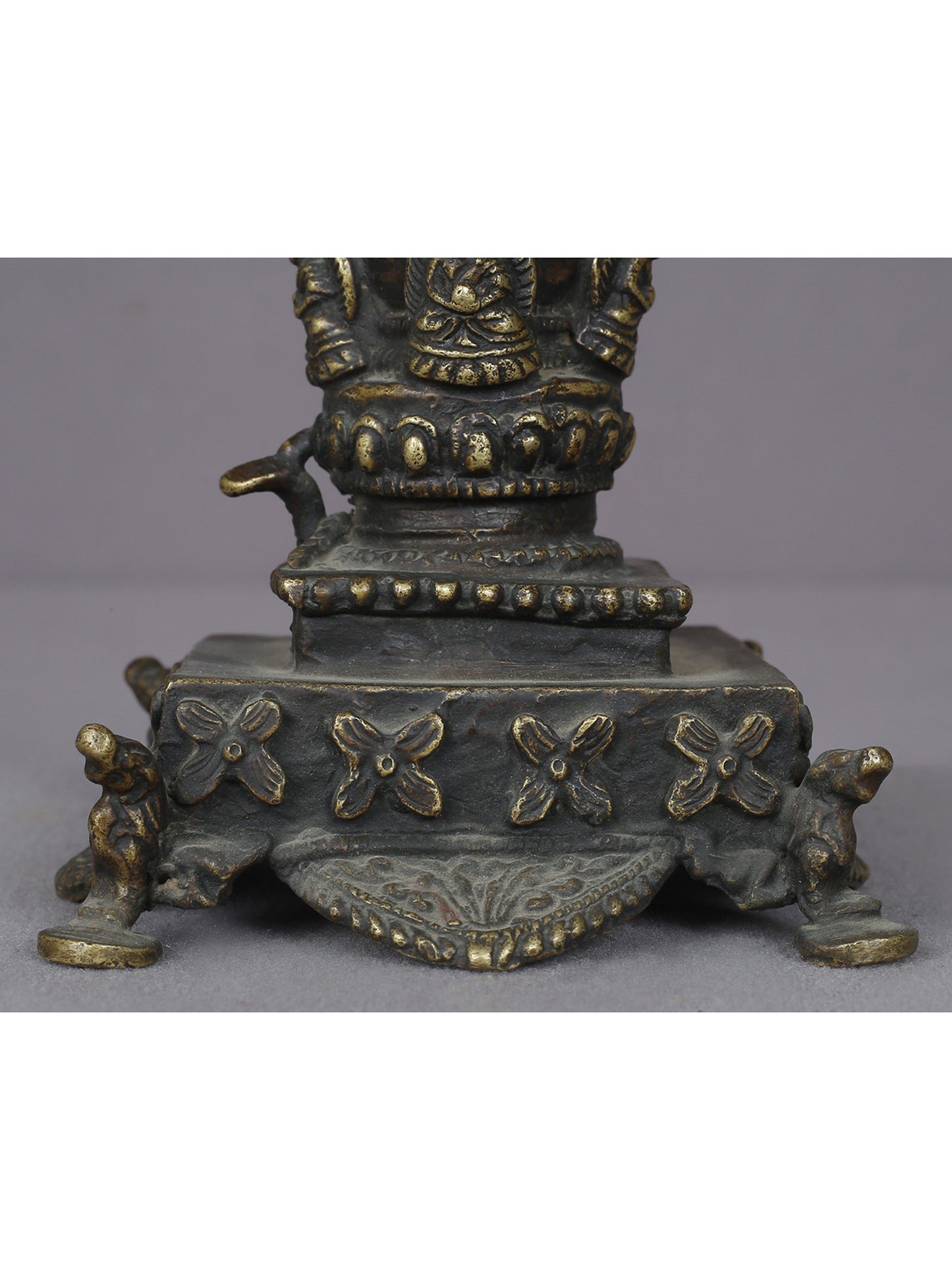 5" Small Tibetan Buddhist Brass Stupa | Handmade | Brass Ritual Figurine