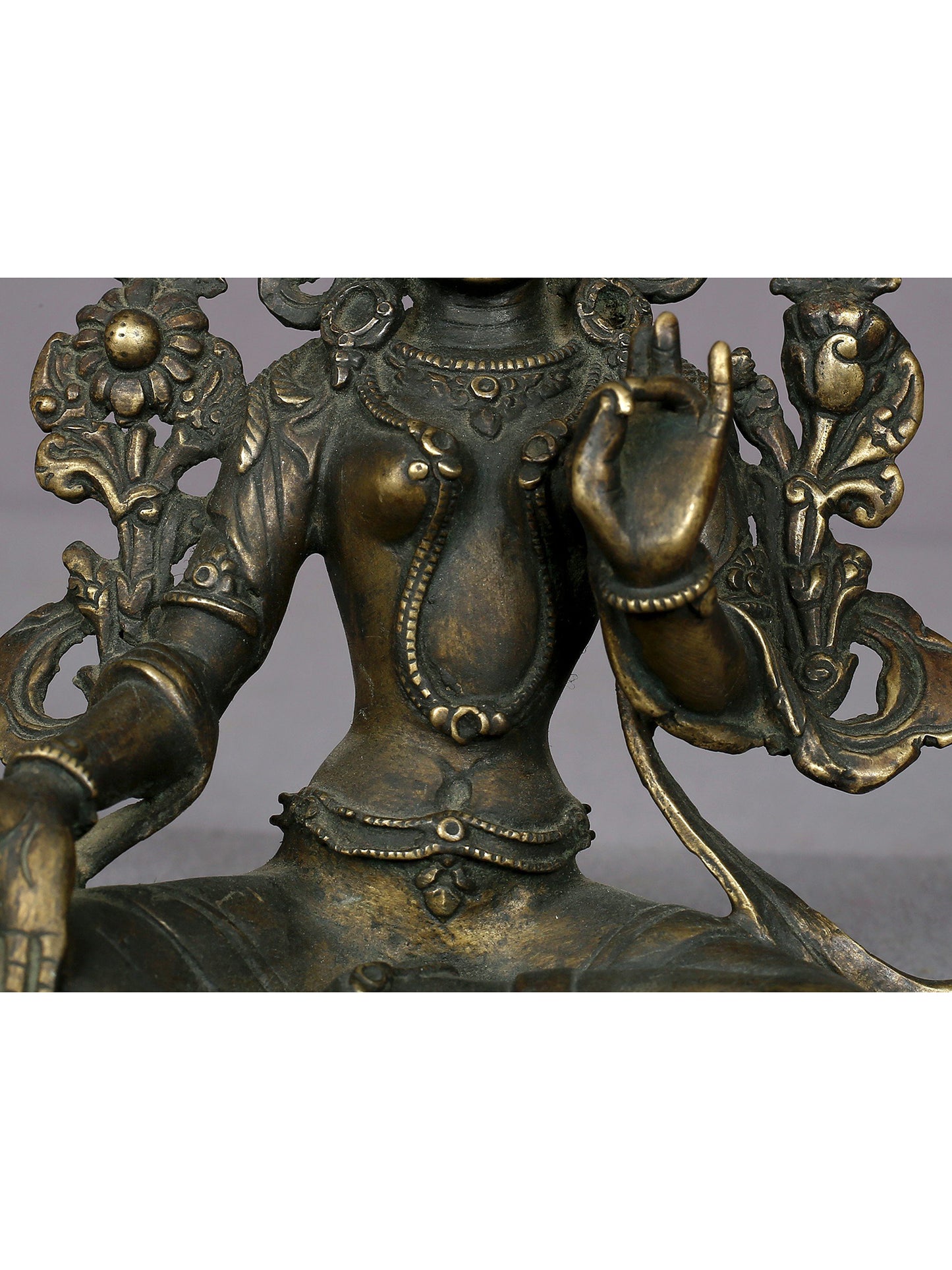 5" Small Bronze Goddess Green Tara Statue From Nepal | Handmade Idol | Goddess Figurine