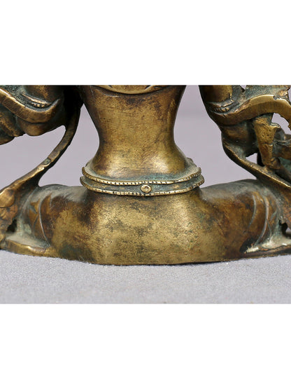 5" Small Bronze Goddess Green Tara Statue From Nepal | Handmade Idol | Goddess Figurine