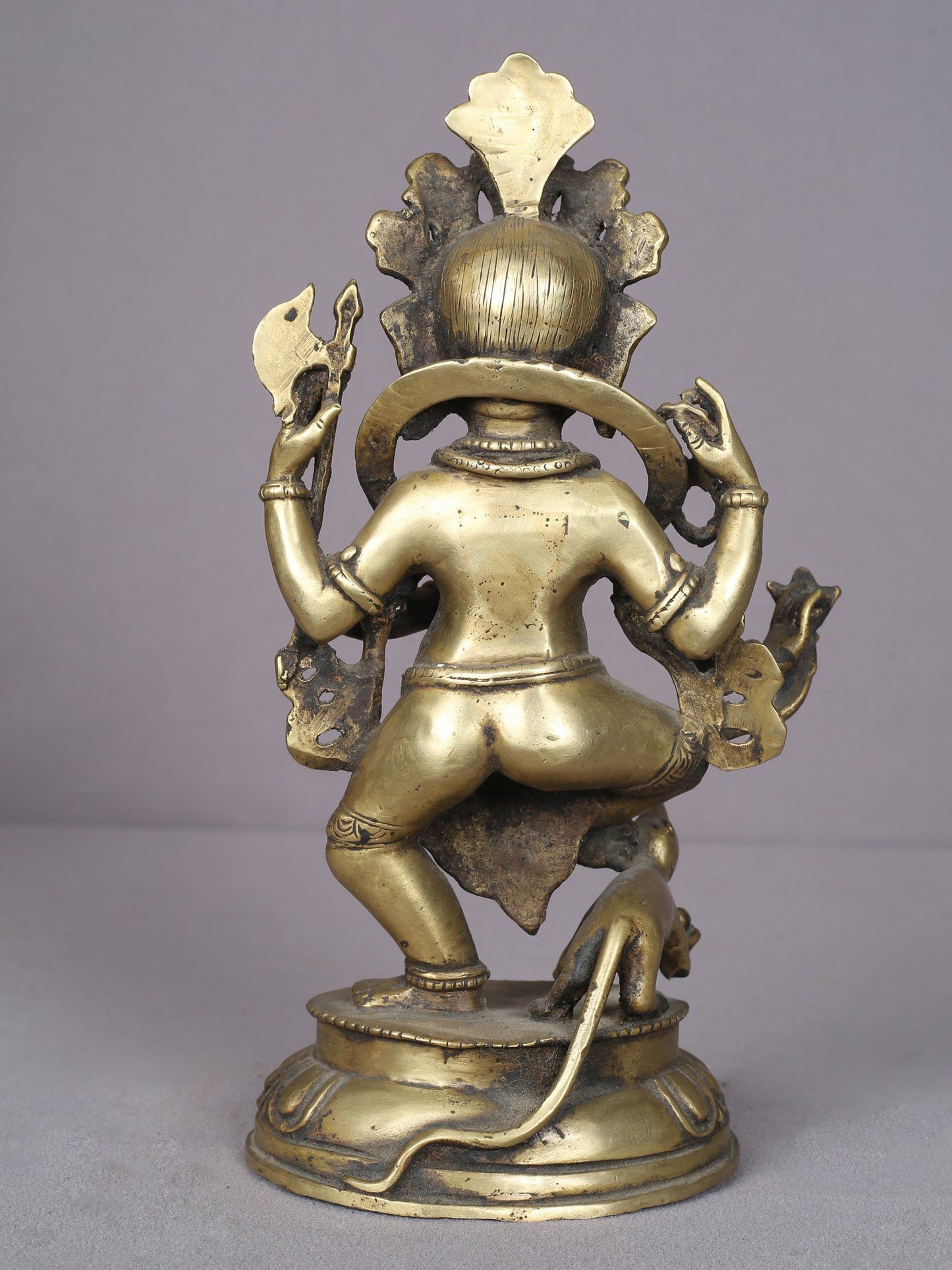 11" Standing Ganesha Brass Statue From Nepal | Handmade Idol | Ganesha Statue