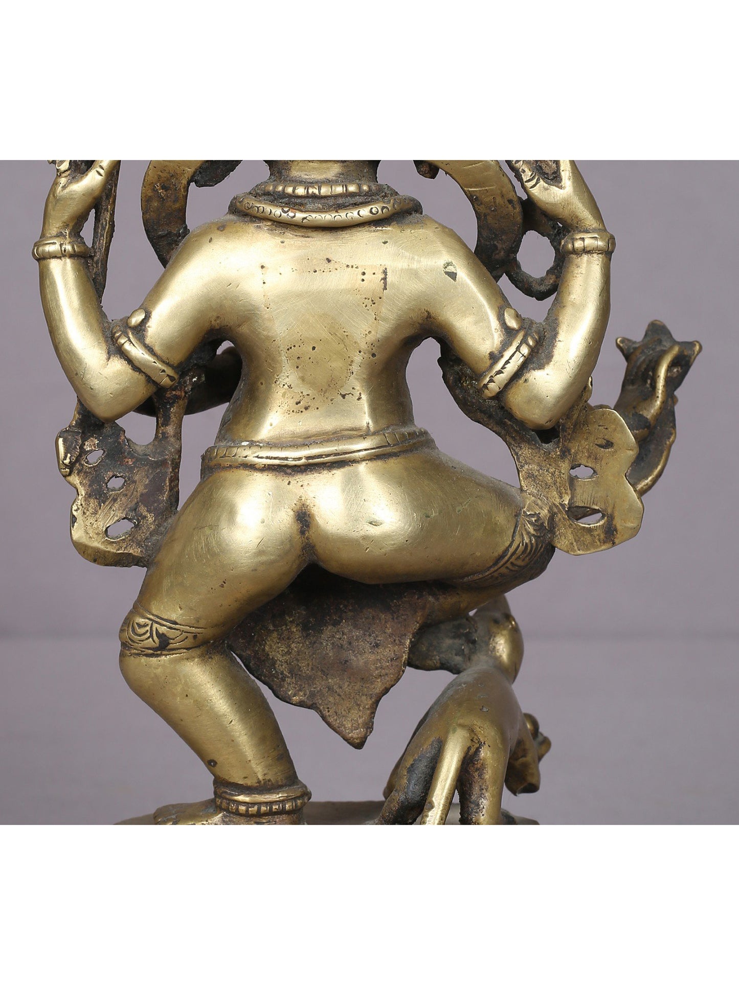 11" Standing Ganesha Brass Statue From Nepal | Handmade Idol | Ganesha Statue