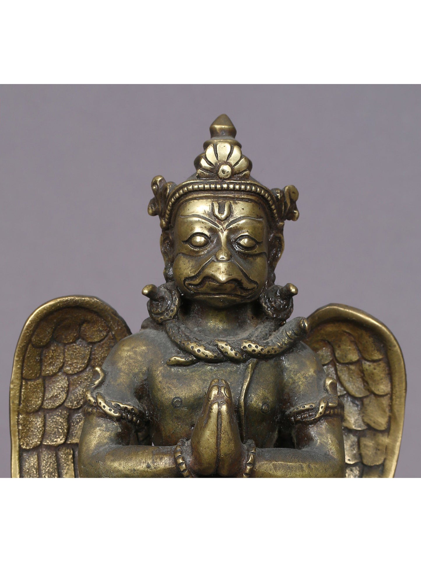 9" Garuda Brass Figurine From Nepal | Handmade Idol | Garuda Brass Statue