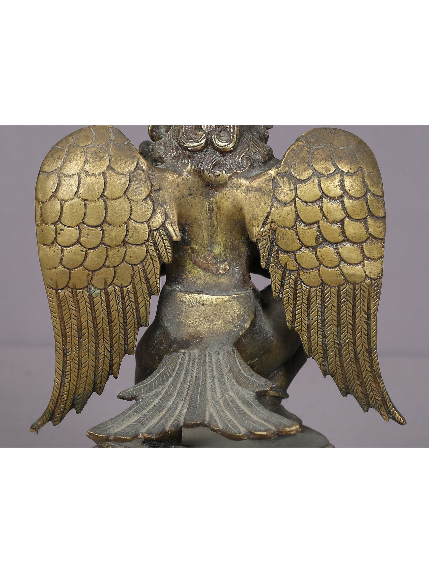 9" Garuda Brass Figurine From Nepal | Handmade Idol | Garuda Brass Statue