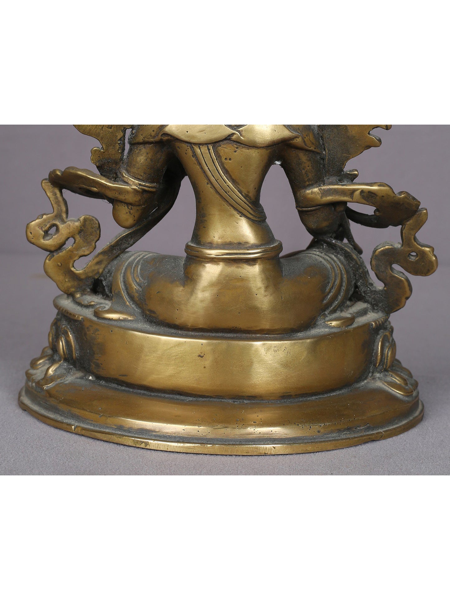 9" Green Tara Brass Statue On Lotus Throne | Handmade Idol | Goddess Green Tara Figurine