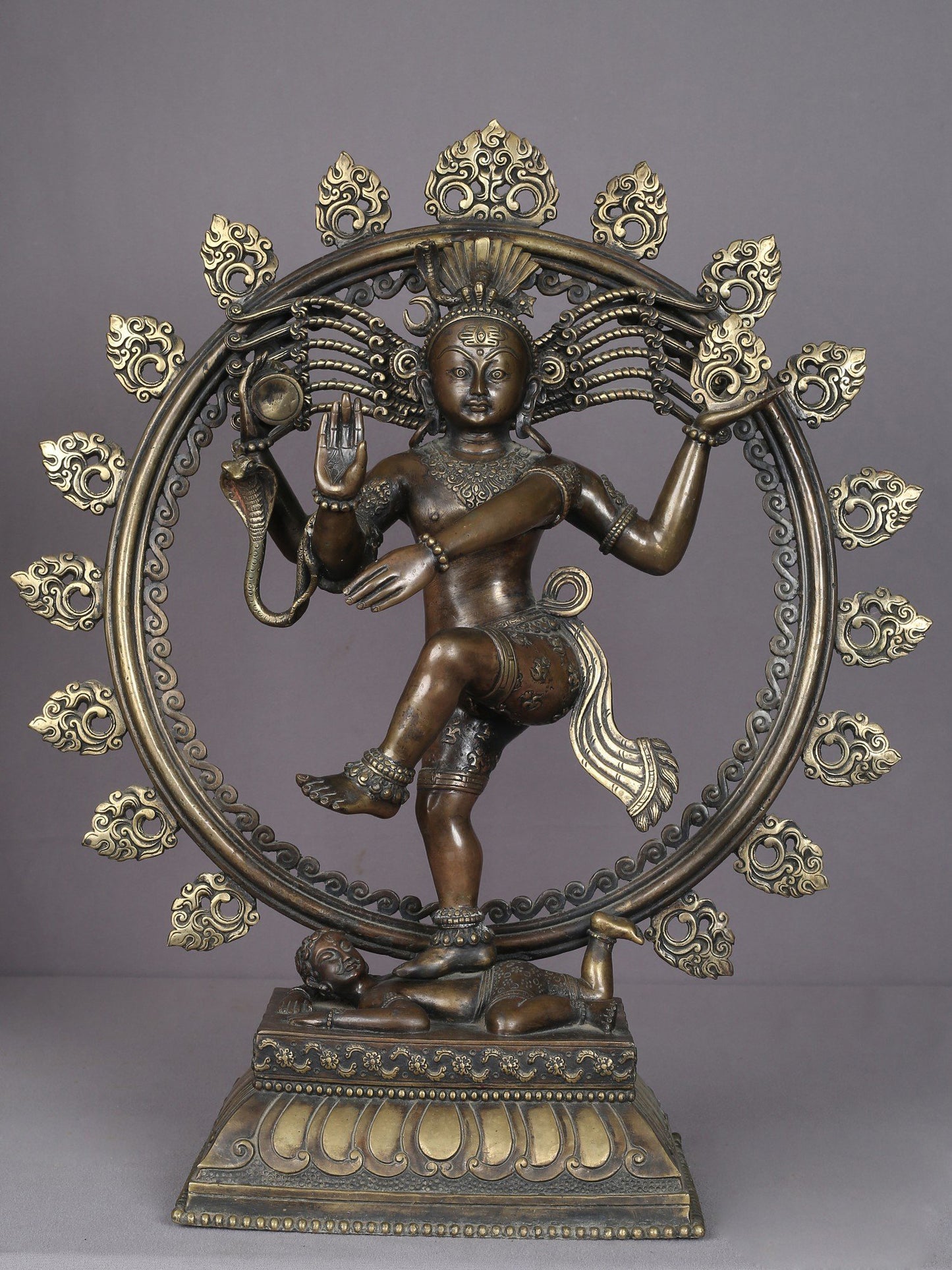 21" Nataraja Brass Idol From Nepal | Handmade Idol | Brass Lord Dancing Shiva Statue