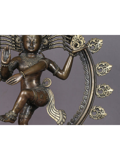 21" Nataraja Brass Idol From Nepal | Handmade Idol | Brass Lord Dancing Shiva Statue