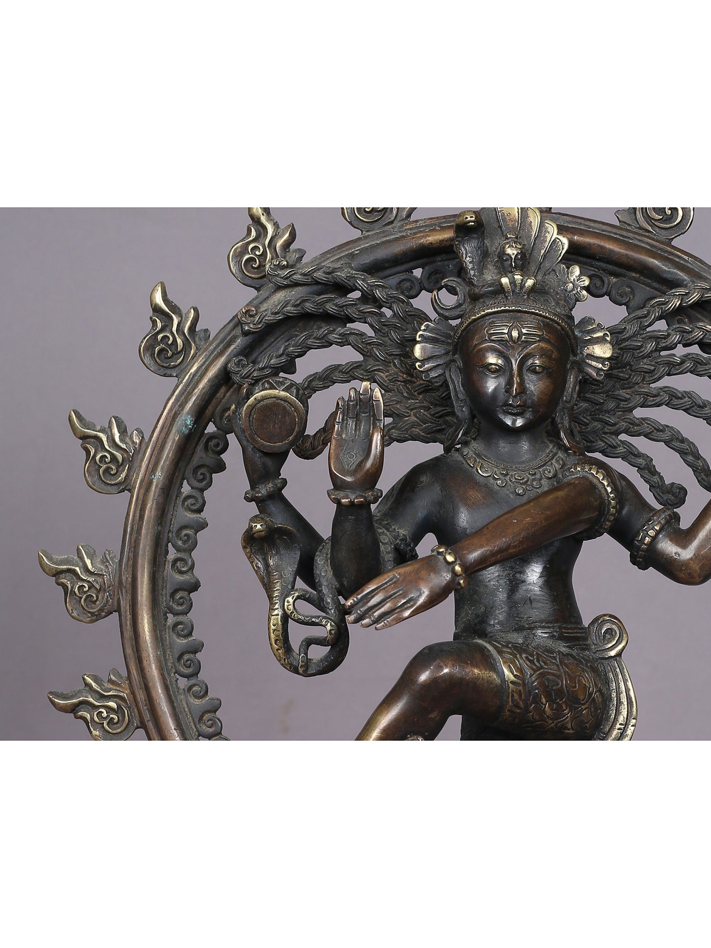 13" Dancing Lord Nataraja Brass Sculpture From Nepal | Handmade | Shiva Statue