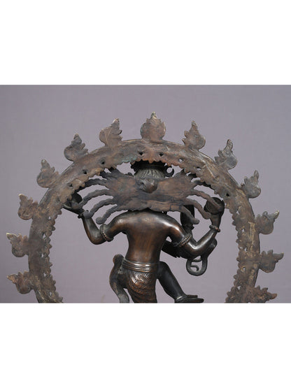 13" Dancing Lord Nataraja Brass Sculpture From Nepal | Handmade | Shiva Statue