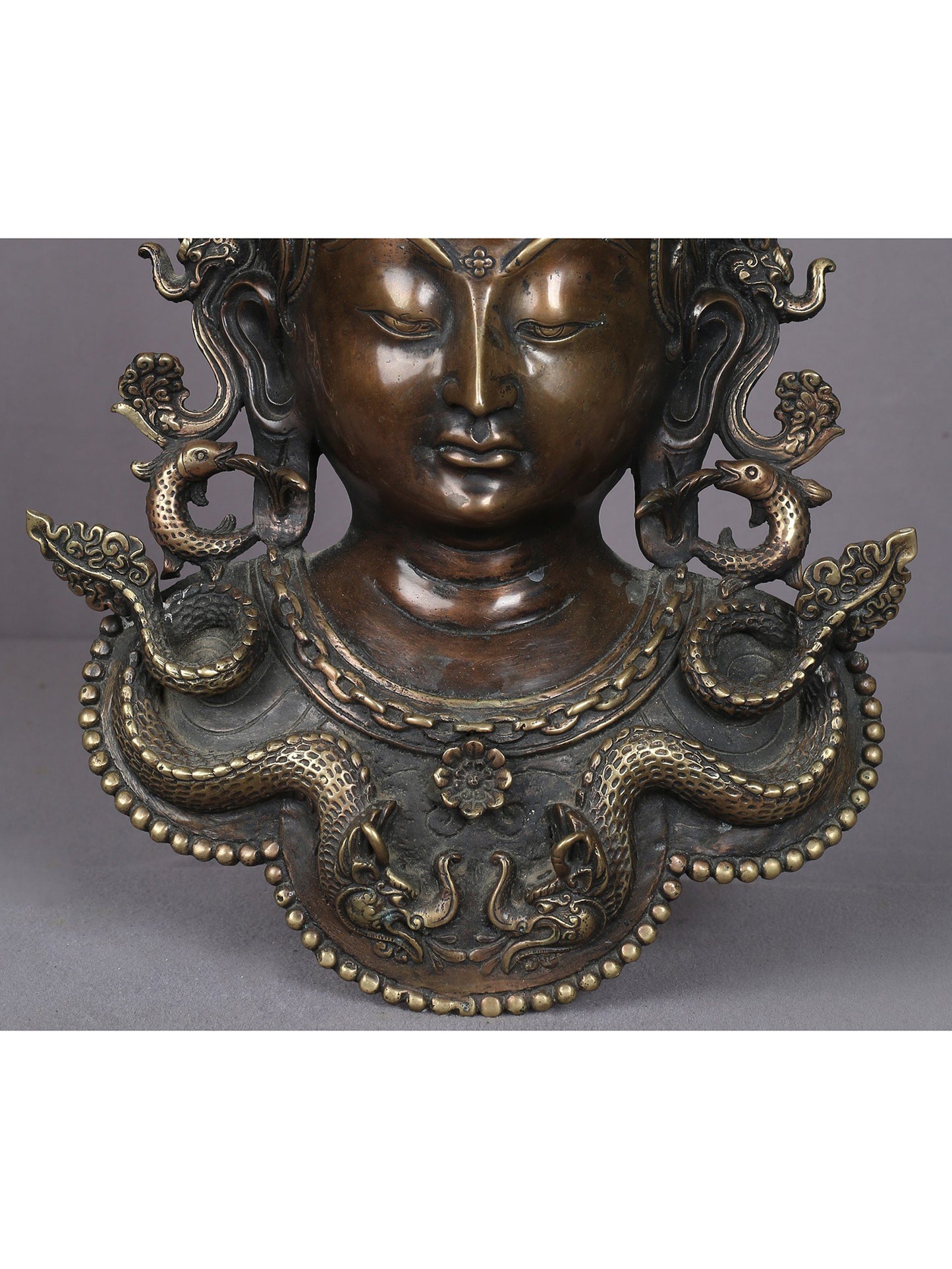 15" Buddhist Pancharaksha Goddess Mahamayuri Brass Statue From Nepal | Handmade Idol