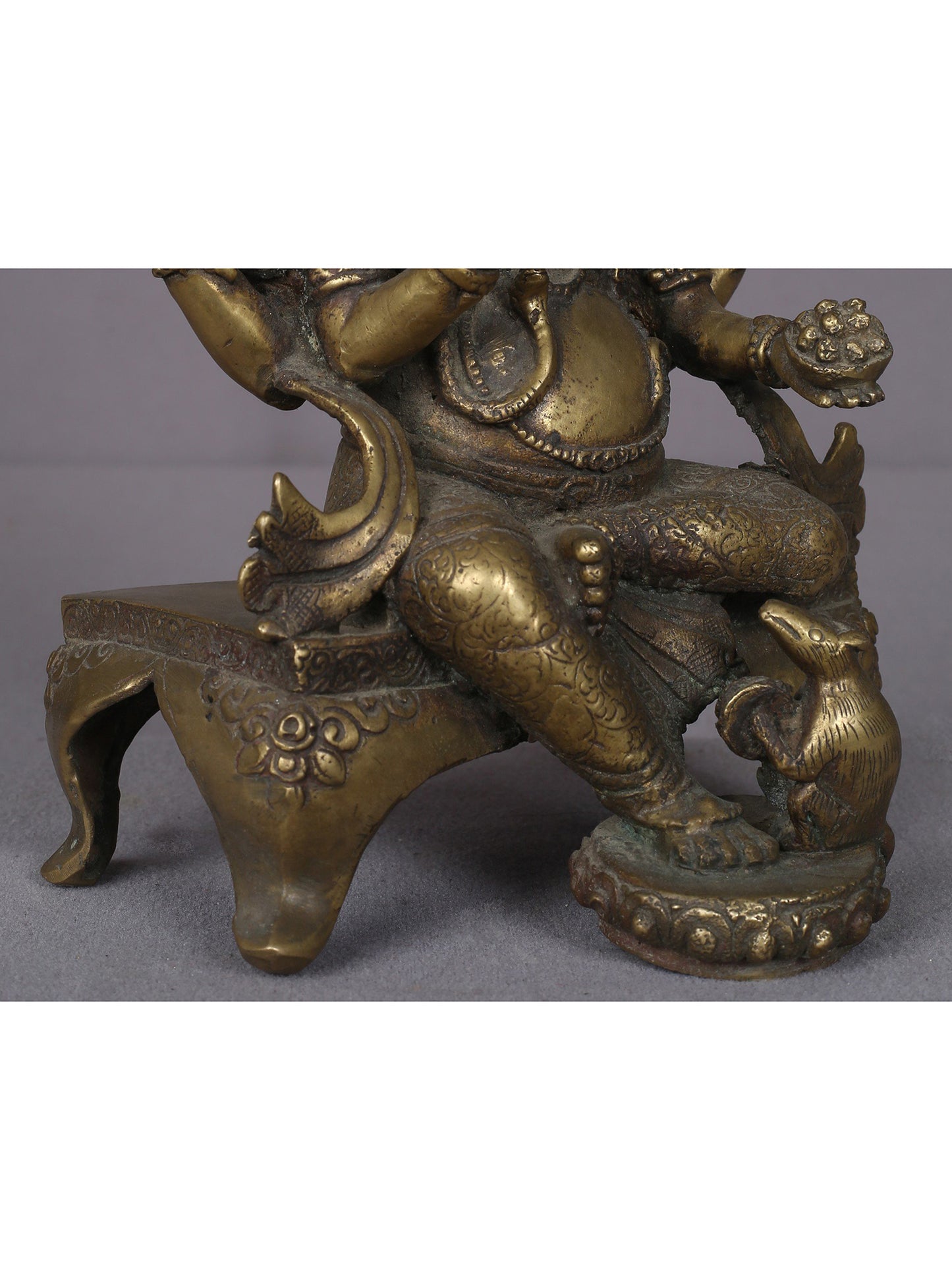 8.5" Blessing Ganesha Brass Sculpture From Nepal | Handmade Idol | Ganesha Statue