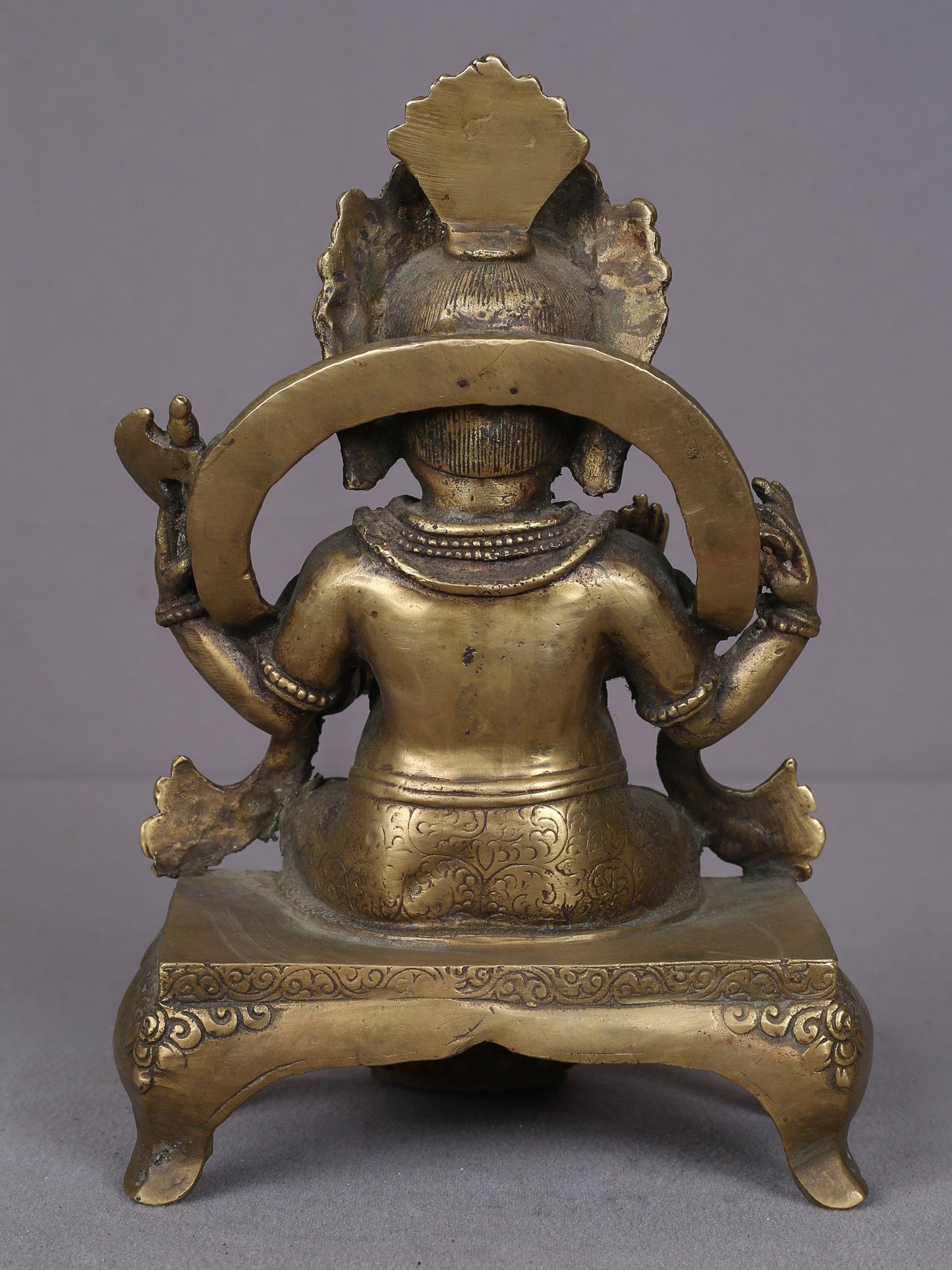 8.5" Blessing Ganesha Brass Sculpture From Nepal | Handmade Idol | Ganesha Statue