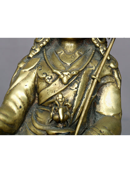 9" Brass Guru Padmasambhava Brass Sculpture From Nepal | Handmade Idol | Buddhist Statue