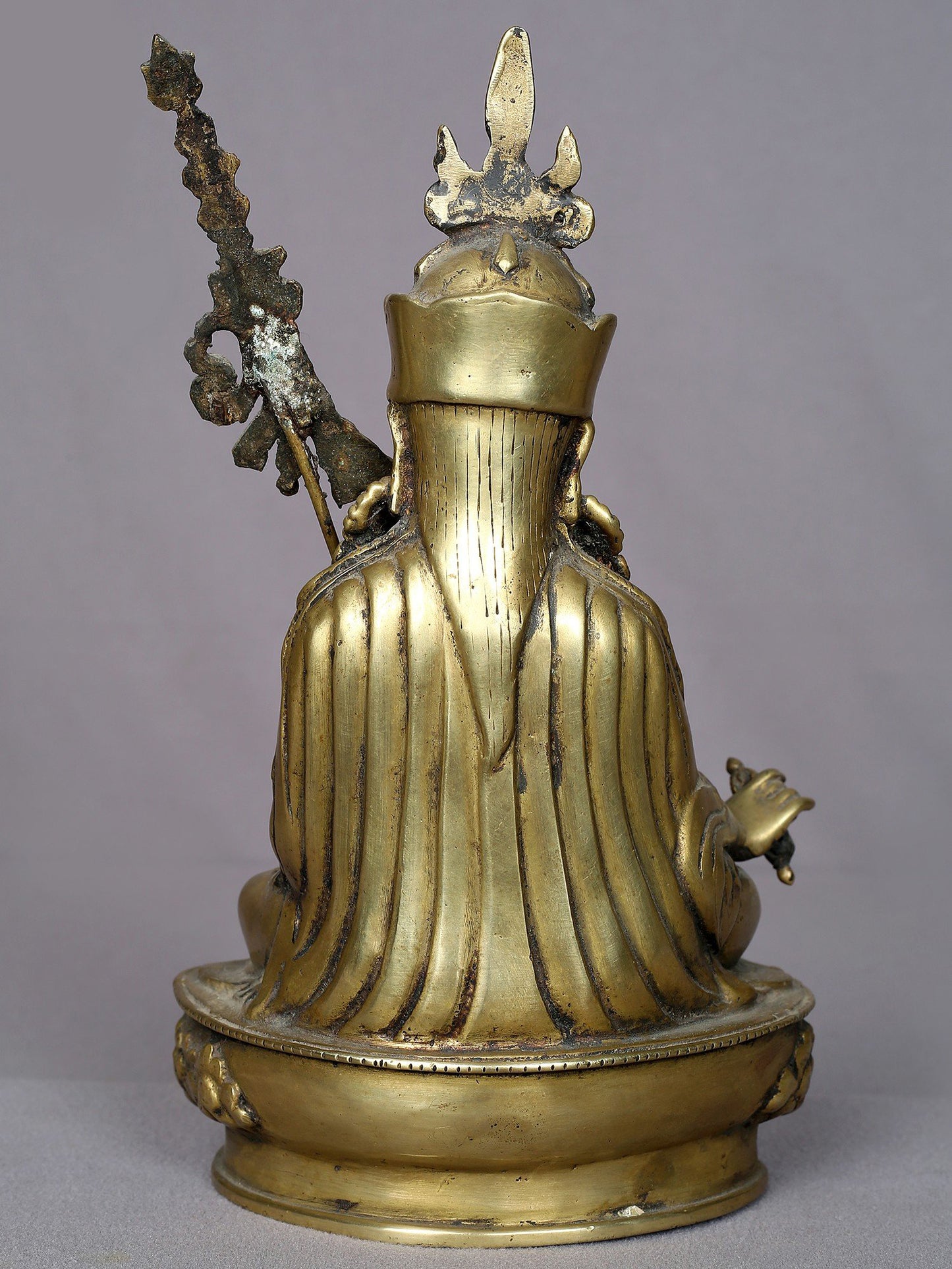 9" Brass Guru Padmasambhava Brass Sculpture From Nepal | Handmade Idol | Buddhist Statue