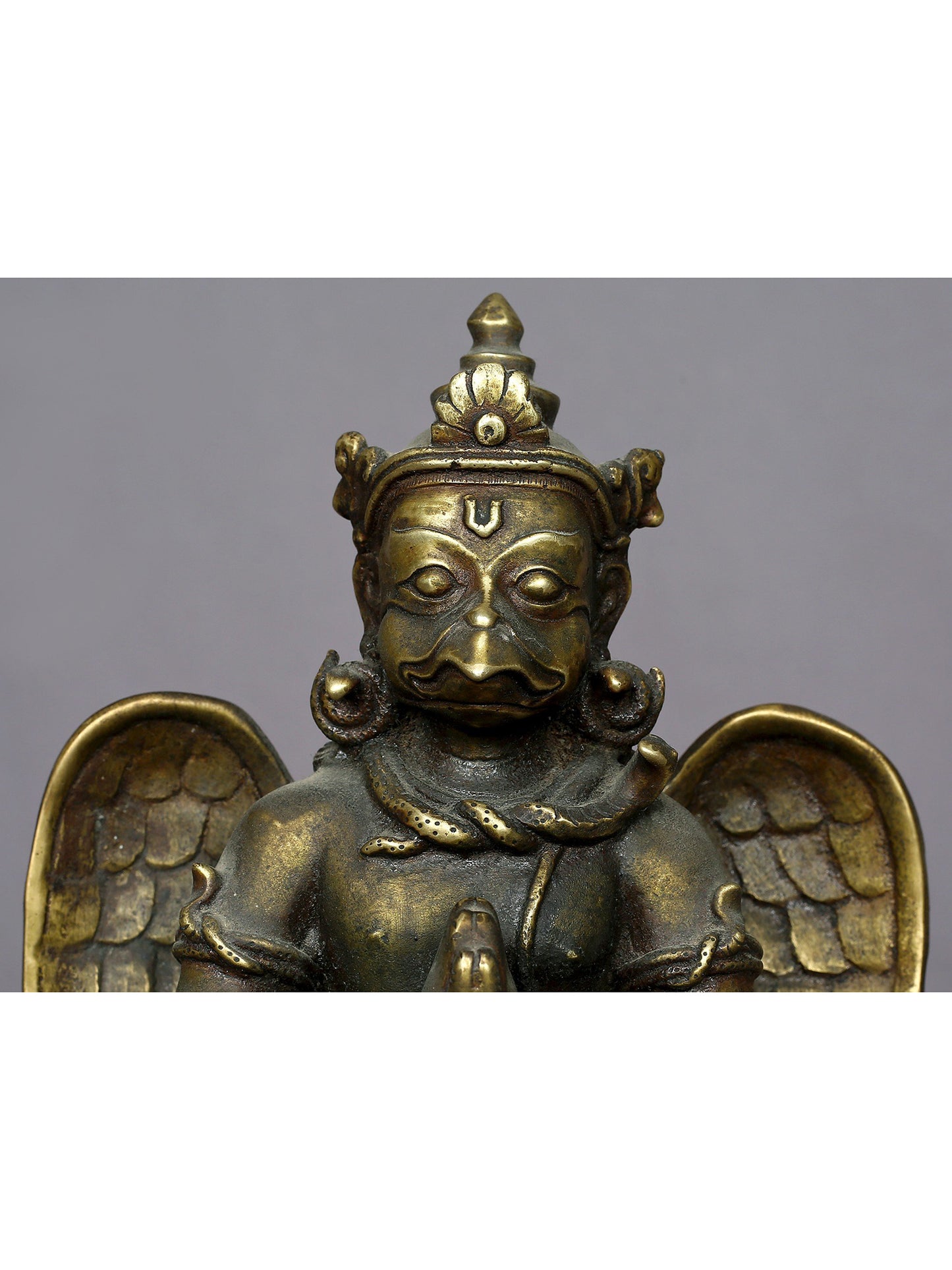 9" Brass Garuda Statue From Nepal (Vahana Of Lord Vishnu) | Handmade Idol | Brass Figurine