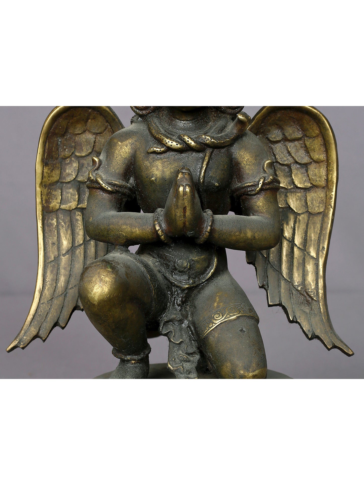 9" Brass Garuda Statue From Nepal (Vahana Of Lord Vishnu) | Handmade Idol | Brass Figurine