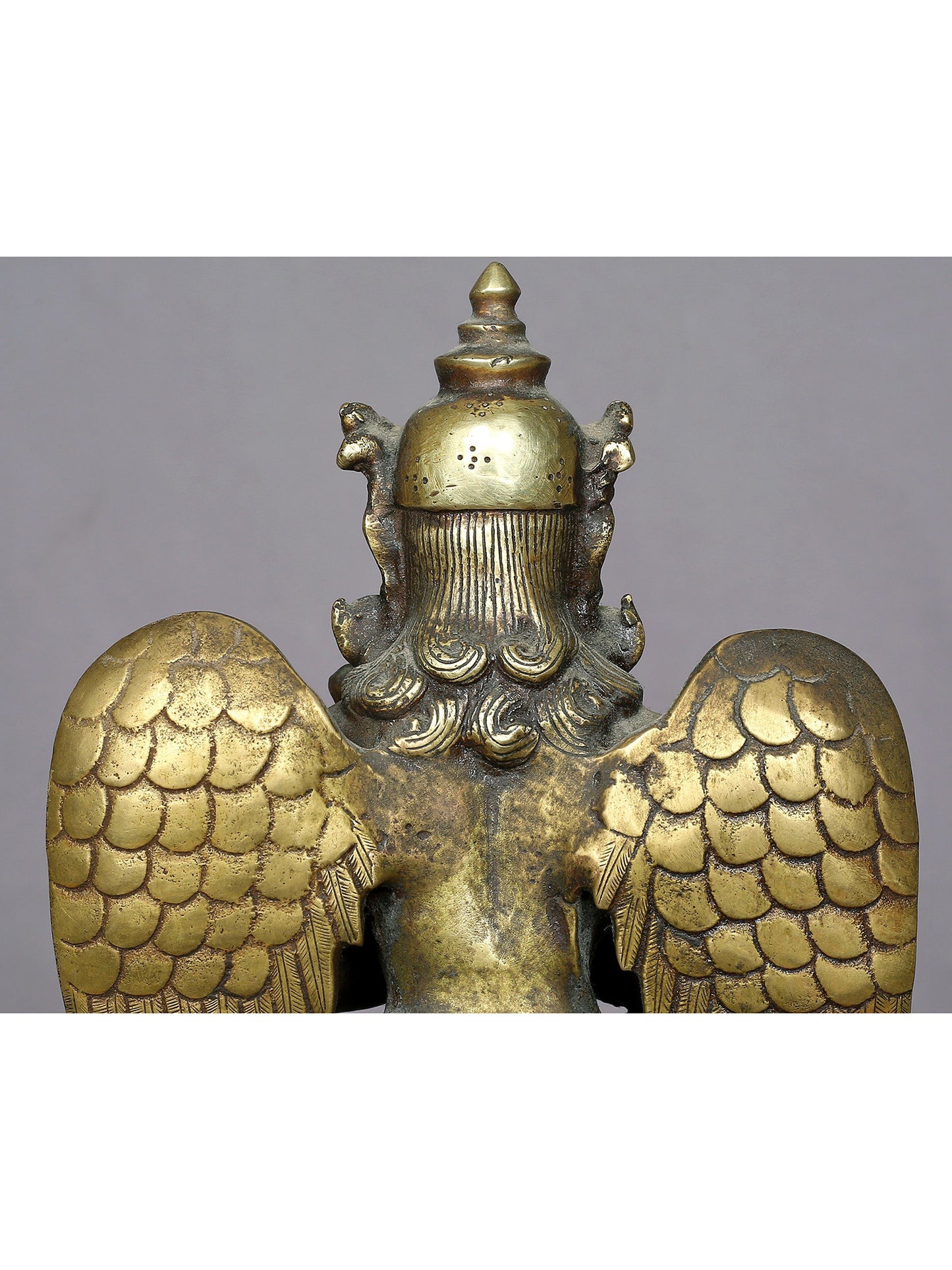 9" Brass Garuda Statue From Nepal (Vahana Of Lord Vishnu) | Handmade Idol | Brass Figurine