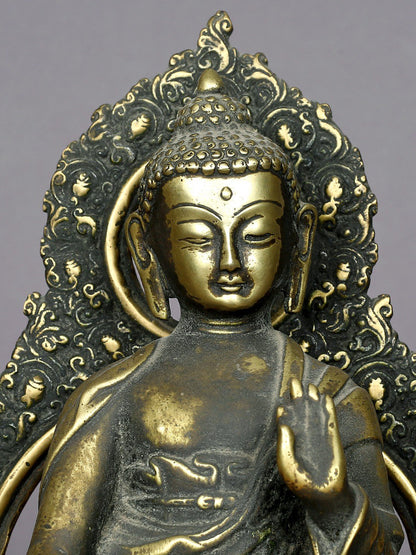 13" Bronze Standing Buddha Statue from Nepal | Handmade