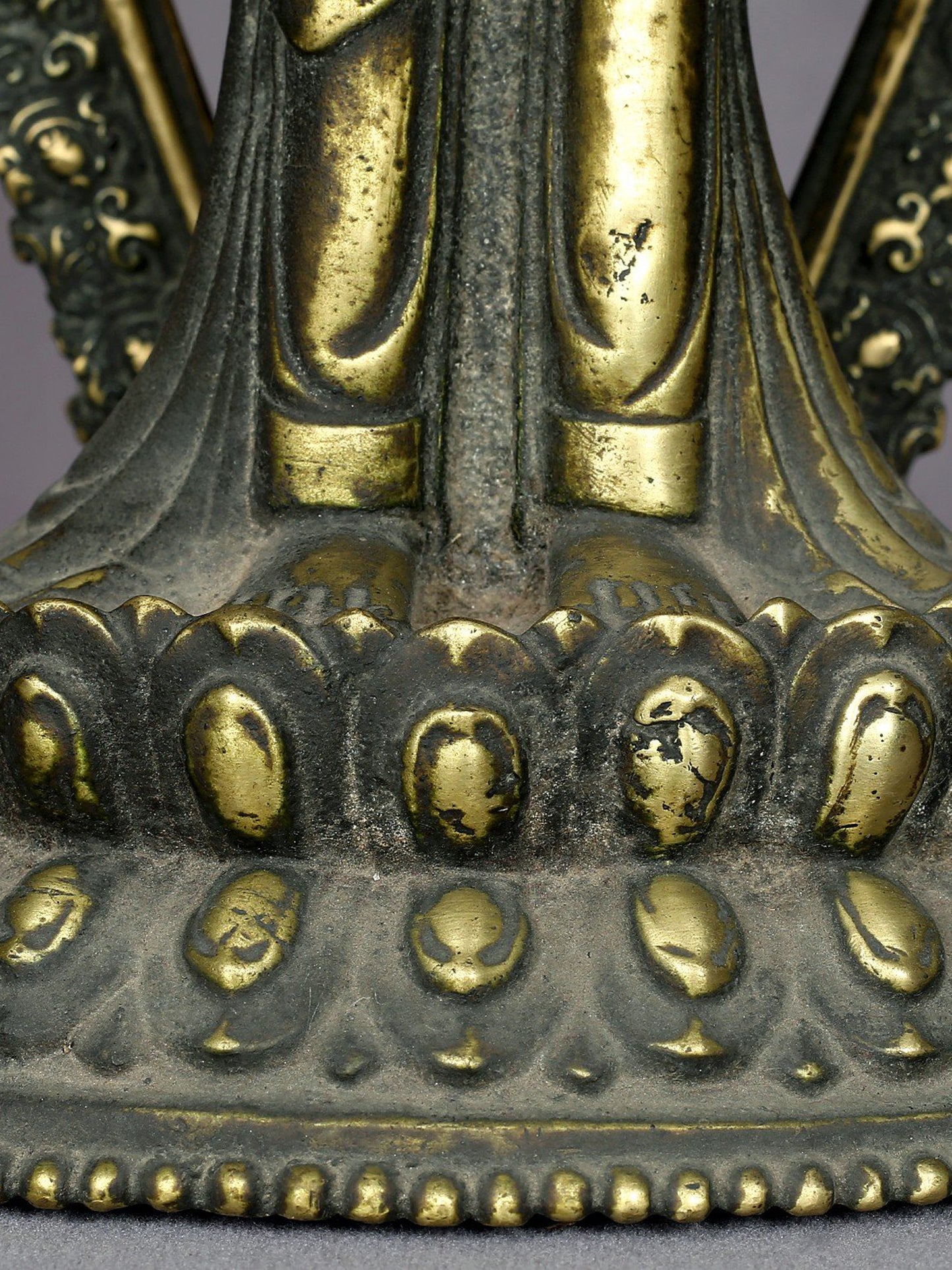 13" Bronze Standing Buddha Statue from Nepal | Handmade