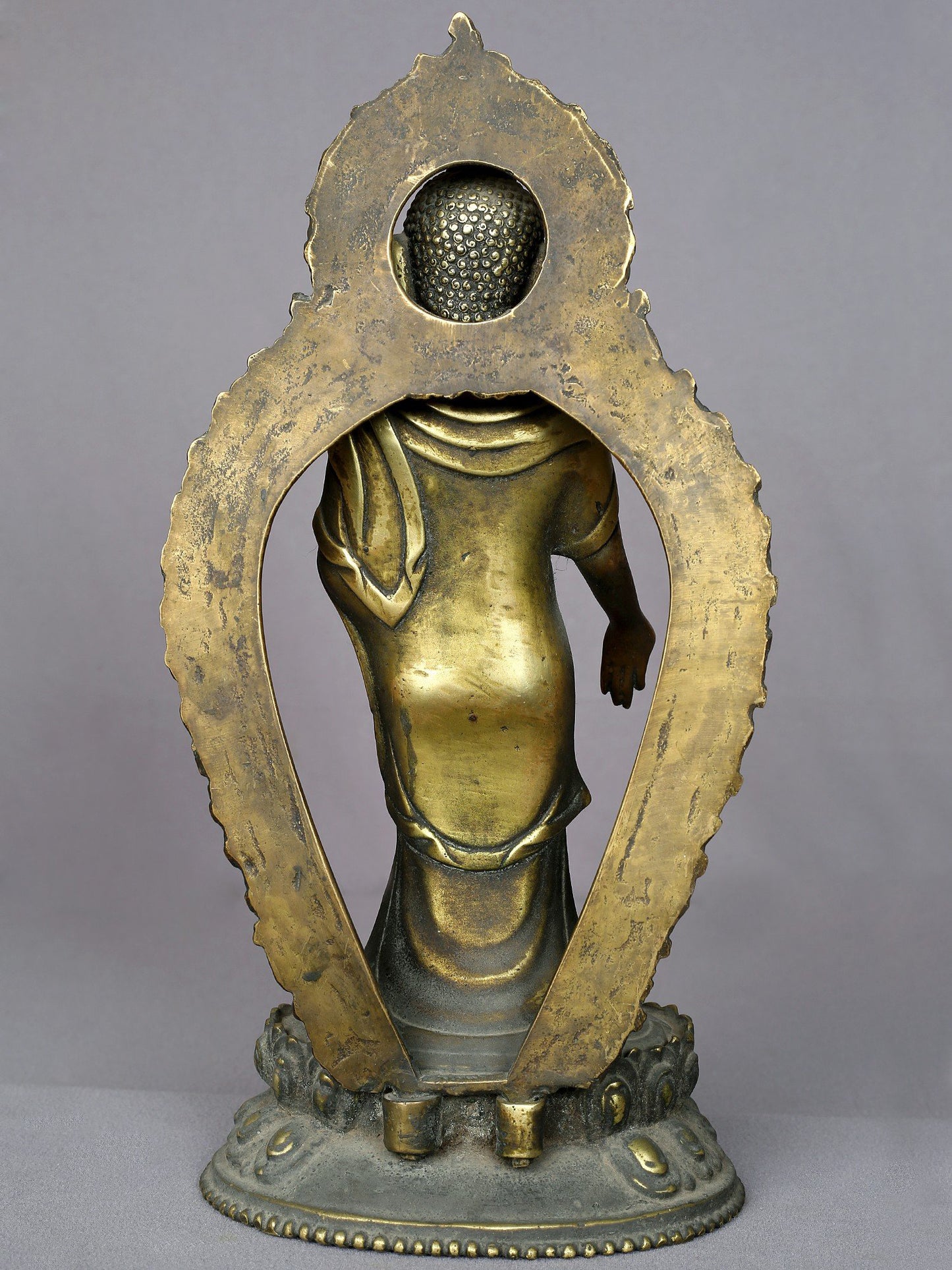 13" Bronze Standing Buddha Statue from Nepal | Handmade