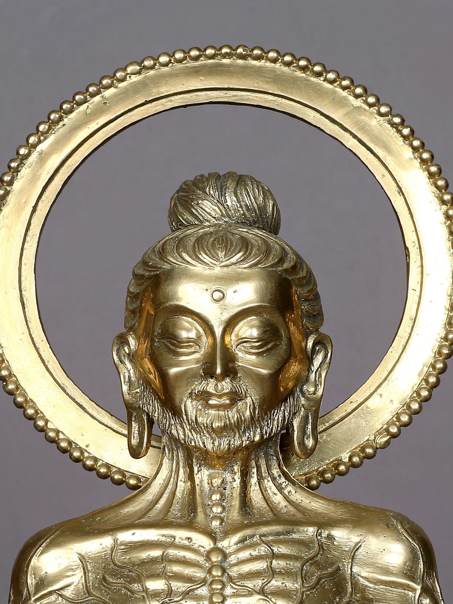 12" Brass Lord Yogi Buddha Sculpture from Nepal | Handmade