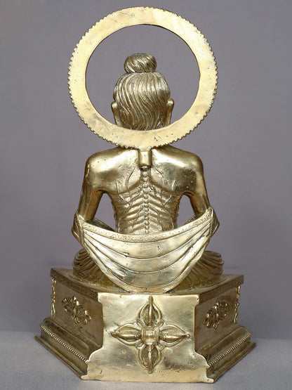 12" Brass Lord Yogi Buddha Sculpture from Nepal | Handmade