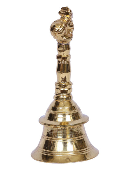 4" Small Brass Nandi Handheld Bell | Handmade Brass Bell For Temple