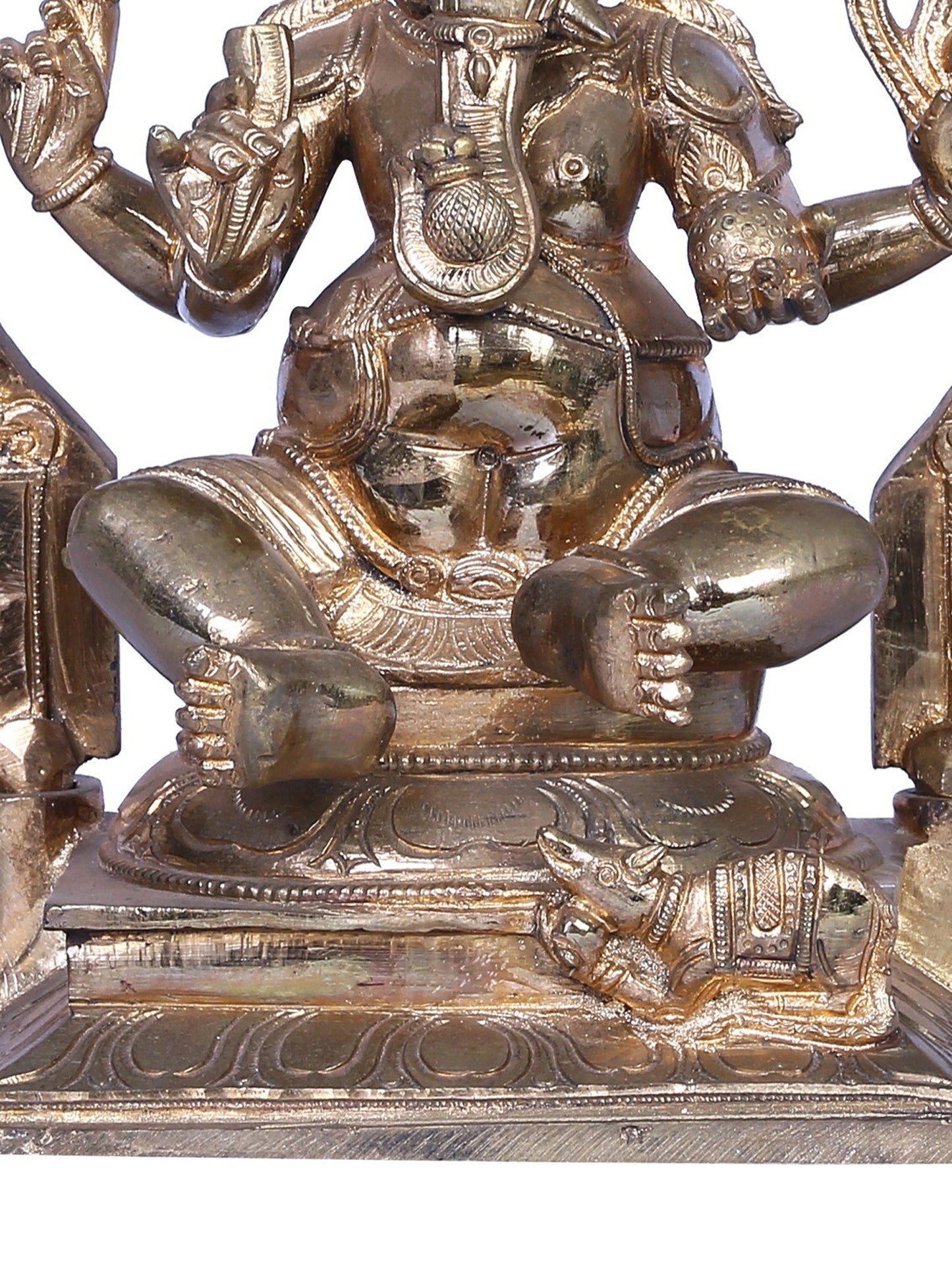 12" Bronze Lord Ganesha With Throne | Handmade | Madhuchista Vidhana (Lost-Wax) | Panchaloha Bronze Statue From Swamimalai