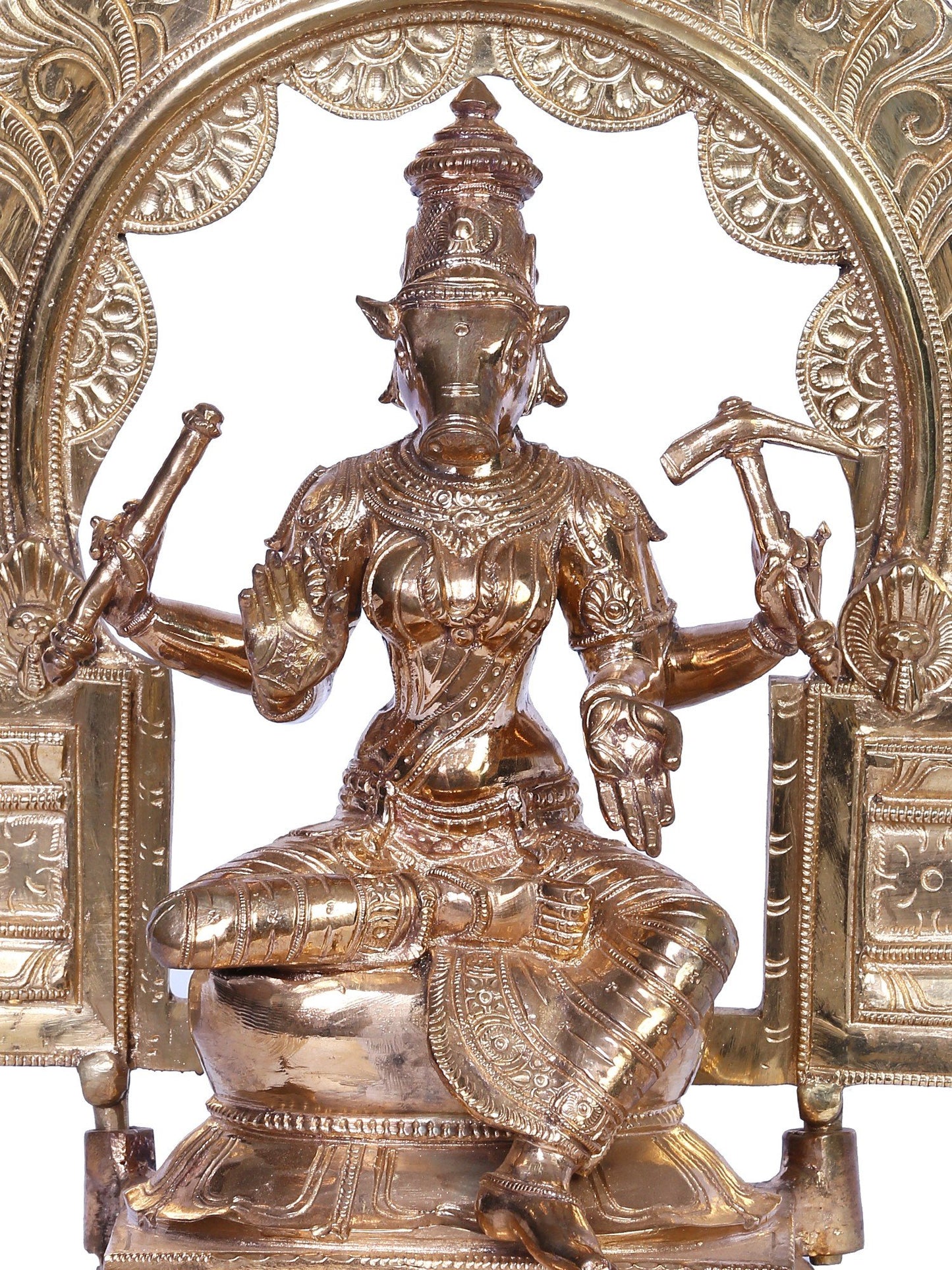 12" Bronze Goddess Varahi Statue | Madhuchista Vidhana (Lost-Wax) | Panchaloha Bronze Statue From Swamimalai