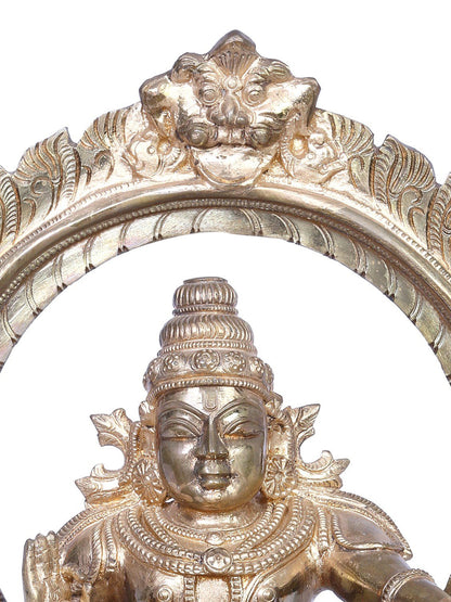 12" Bronze Lord Ayyappan Sculpture | Madhuchista Vidhana (Lost-Wax) | Panchaloha Bronze Statue From Swamimalai