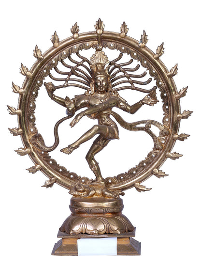 13" Nataraja (Dancing Shiva) Panchaloha Bronze Statue From Swamimalai | Handmade | Madhuchista Vidhana (Lost-Wax)