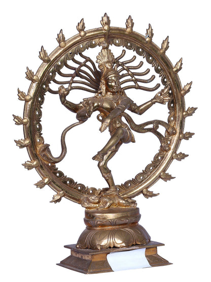 13" Nataraja (Dancing Shiva) Panchaloha Bronze Statue From Swamimalai | Handmade | Madhuchista Vidhana (Lost-Wax)