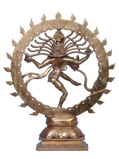 13" Nataraja (Dancing Shiva) Panchaloha Bronze Statue From Swamimalai | Handmade | Madhuchista Vidhana (Lost-Wax)