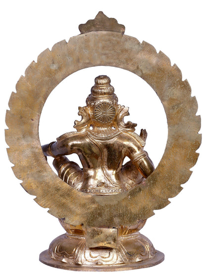 12" Bronze Lord Manikandan (Ayyappa) Idol in Lotus Position | Madhuchista Vidhana (Lost-Wax) | Handmade | Panchaloha Bronze Statue from Swamimalai