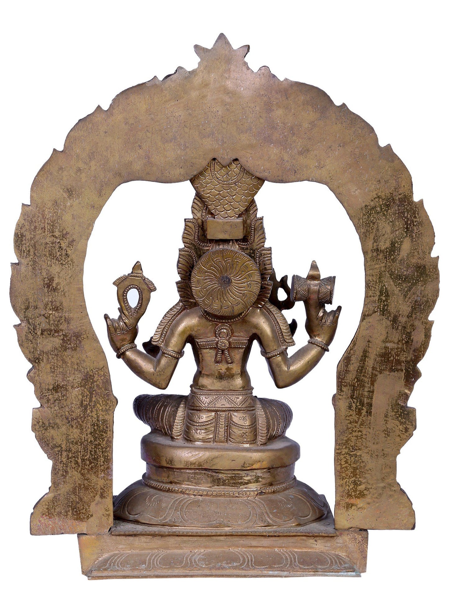 15" Bronze Goddess Mariamman (Durga) Statue With Kirtimukha | Madhuchista Vidhana (Lost-Wax) | Panchaloha Bronze Statue From Swamimalai