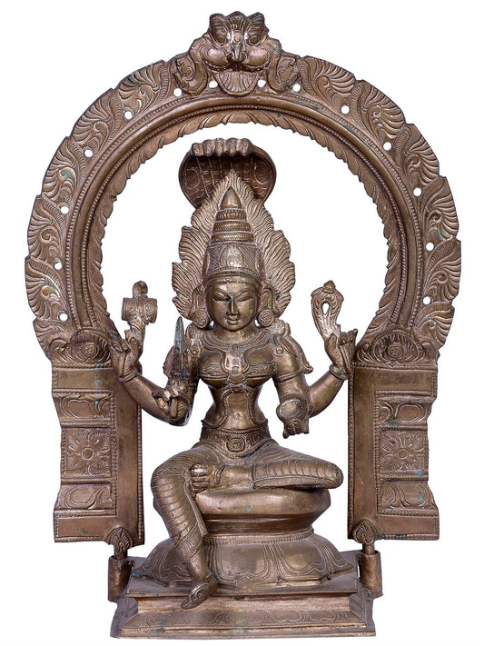 12" Bronze Goddess Mariamman (Durga) Panchaloha Bronze Statue From Swamimalai | Handmade | Madhuchista Vidhana (Lost-Wax)