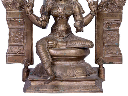 12" Bronze Goddess Mariamman (Durga) Panchaloha Bronze Statue From Swamimalai | Handmade | Madhuchista Vidhana (Lost-Wax)